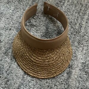 Brown Woven Straw Visor JCrew